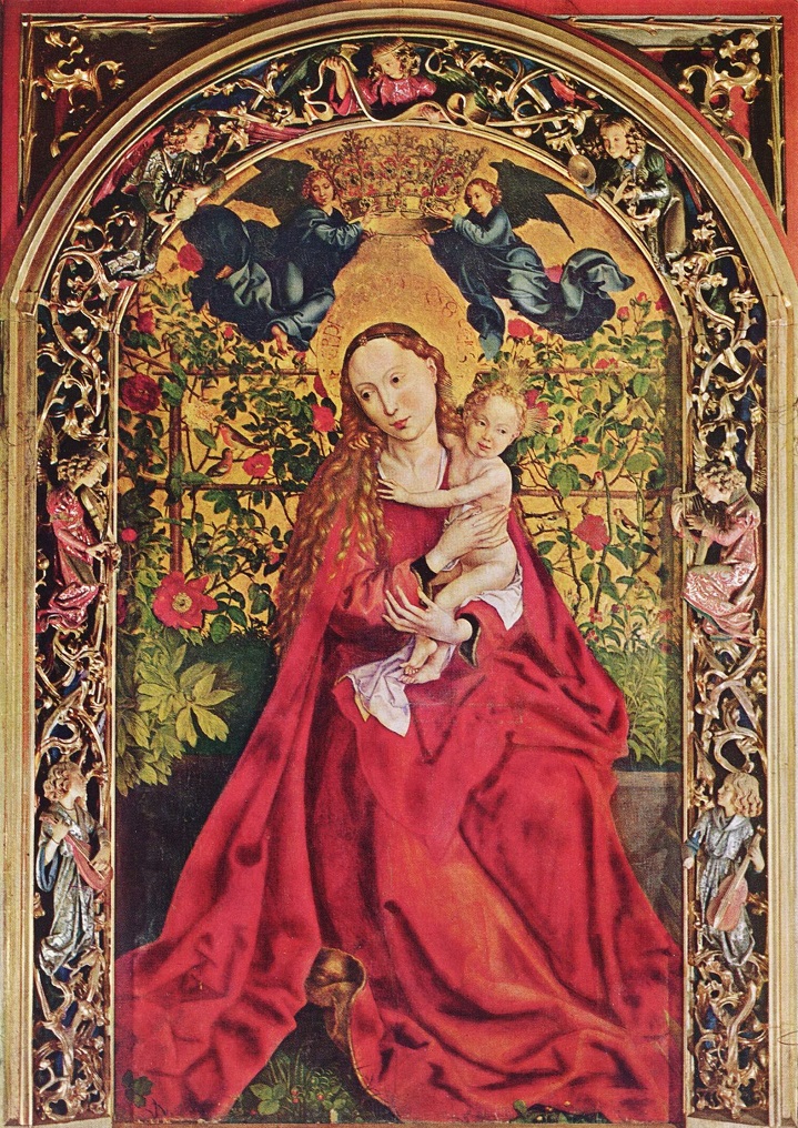 Madonna im Rosengarten von Martin Schongauer