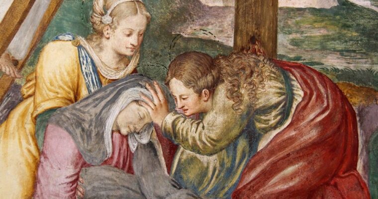 Fromme Frauen: die drei Marias, die unter dem Kreuz Jesu anwesend waren