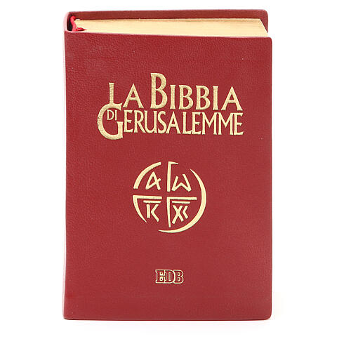 bibel von jerusalem aus leder rote taschenausgabe