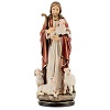statue jesus guter hirte bemalten grodnertal holz