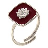 Verstellbarer Ring mit roter Muschel aus 925 Silber Holyart Collection